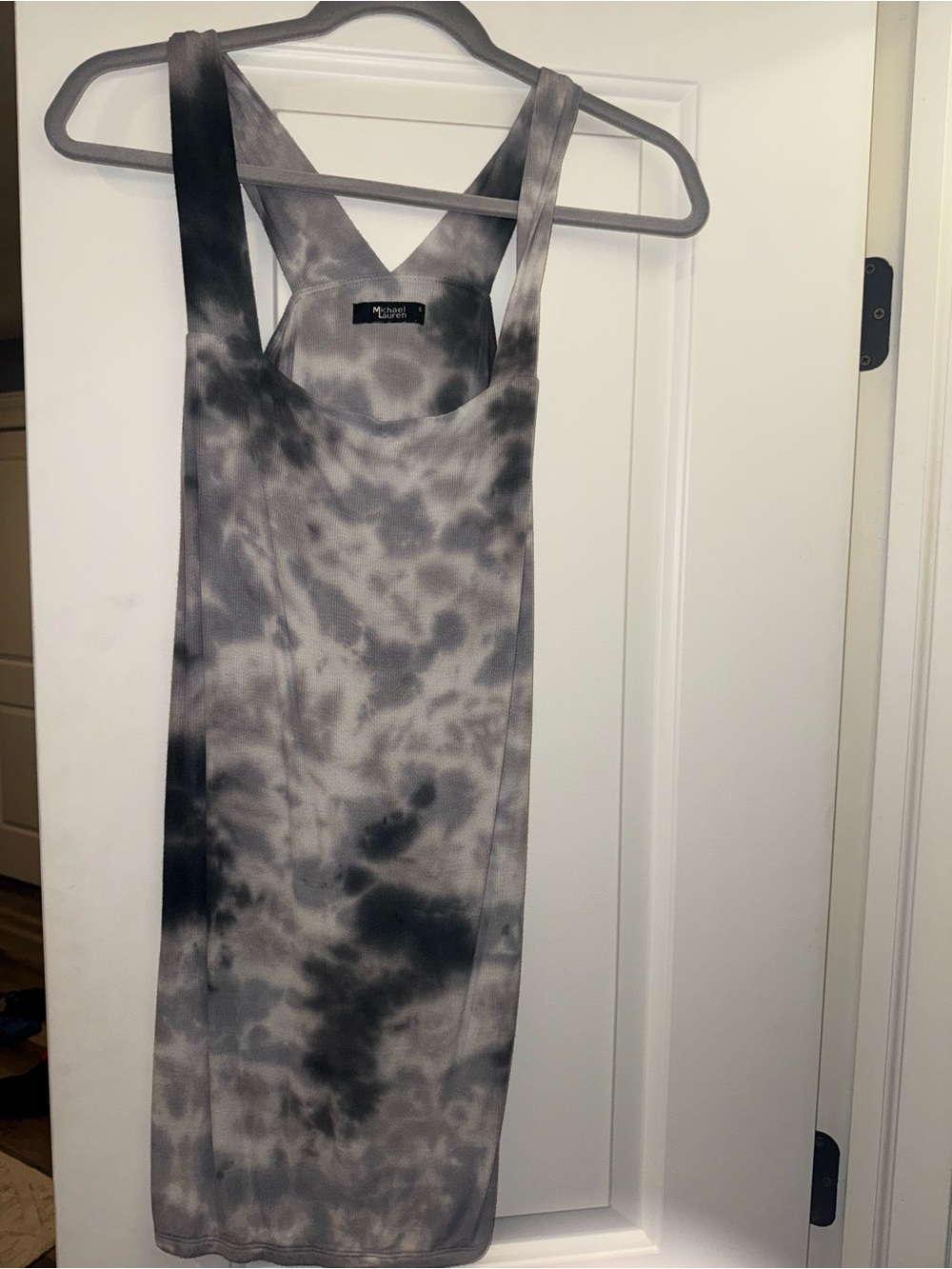 Michael Lauren Gray Tie-Dye Racerback Dress